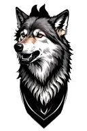 Wolf howling tattoo design idea
