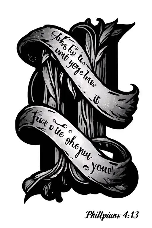 Philippians 4:13 written underneath tattoo design idea