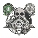 minimalist tattoo designs incorporating symbols from Marvel, DC Comics, Disney, Harry Potter, Slytherin, Star Wars tattoo design idea