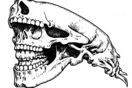 skull mouth open tattoo design idea