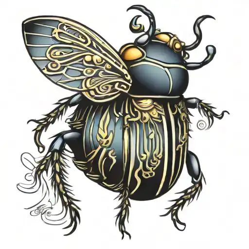 scarab beetle tattoo design idea