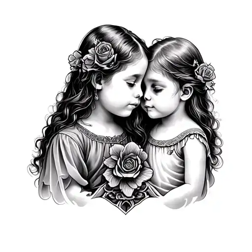 death of two children memorial traditional style tattoo tattoo design idea