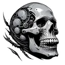 bio mech skull tattoo design idea
