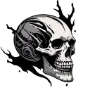bio mech skull tattoo design idea