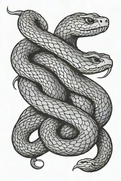 three headed snake tattoo design idea