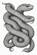 three headed snake tattoo design idea