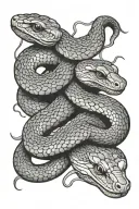 three headed snake tattoo design idea