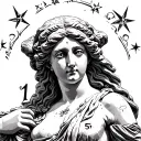 Aphrodite statue including the numbers 11 and 5 point star tattoo design idea