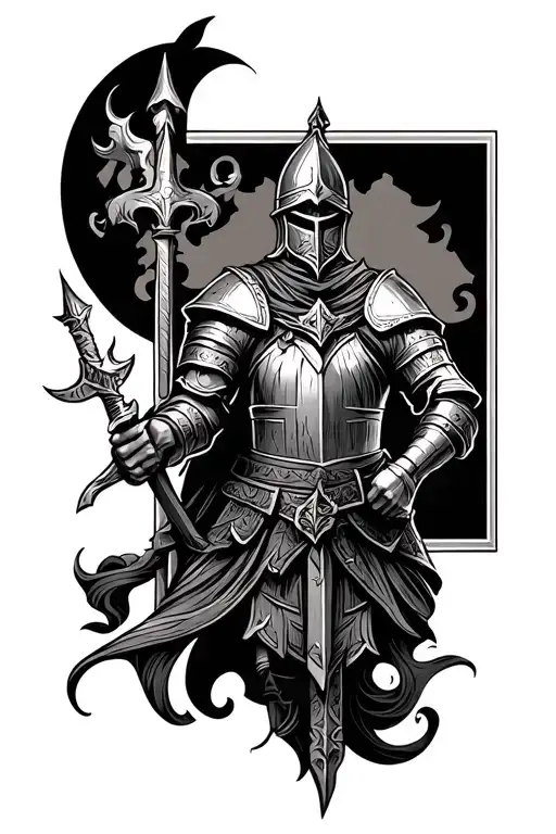 Bosnia, Knights, Muslim history intertwined tattoo design idea
