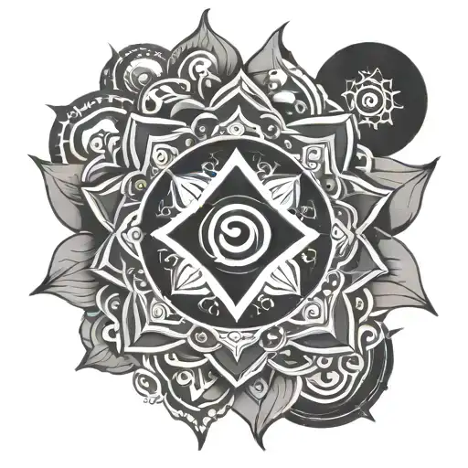 root chakra symbols tattoo design idea