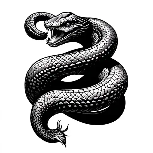 doctor stitching forming a cobra snake tattoo design idea