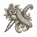 Italian Cornicello tattoo design idea