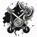 Libra, Aquarius, Gemini, Aries, Capricorn zodiac sign tattoo design idea