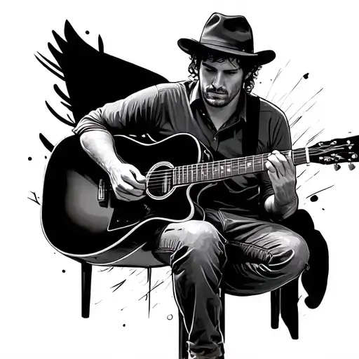 pete murray playing guitar tattoo design idea