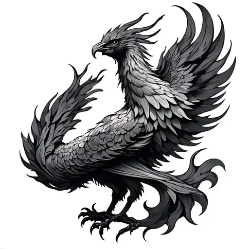Flaming Phoenix tattoo design idea