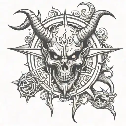 satanic tattoo design idea
