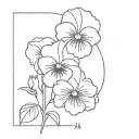 pansy waltzing together tattoo design idea