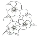 pansy waltzing together tattoo design idea