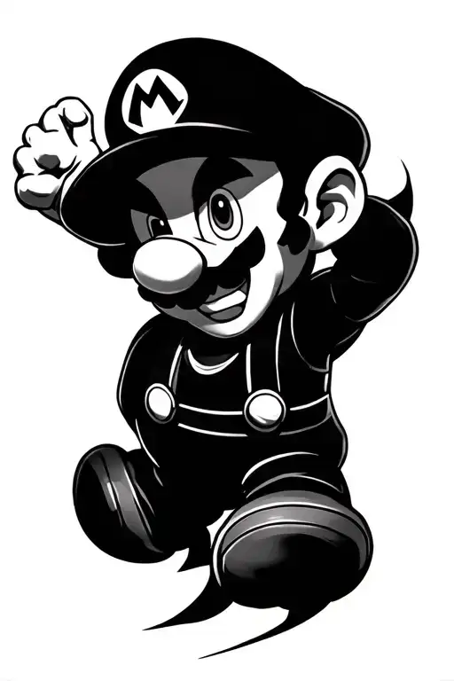evil mario tattoo design idea