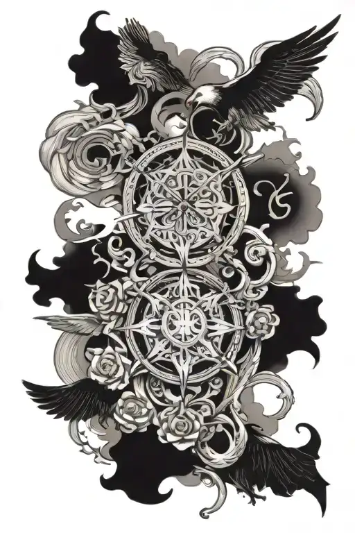 7 deadly sin and 7 heavenly virtues non ordinate icons tattoo design idea