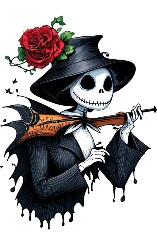 Mary Poppins Jack Skellington tattoo design idea