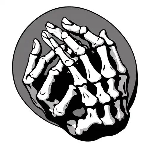 skeleton hands praying tattoo design idea