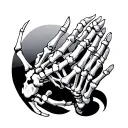 skeleton hands praying tattoo design idea