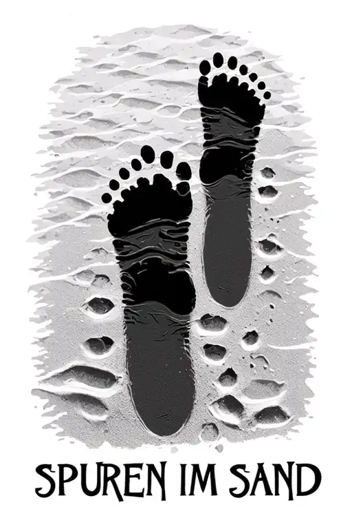 "Spuren im Sand" Footprints In The Sand Familie  tattoo design idea