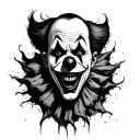 Evil Clown tattoo design idea