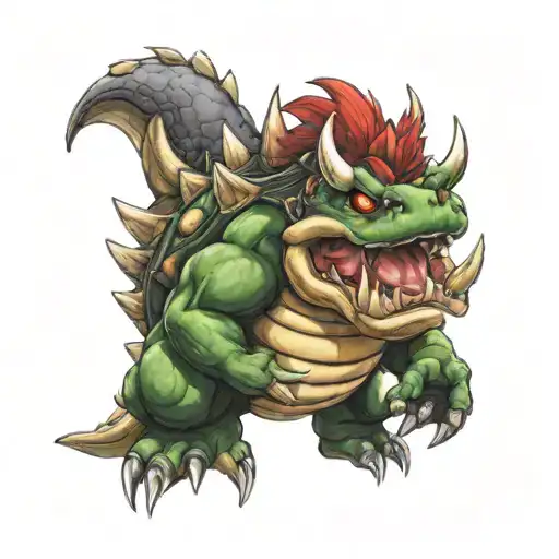 bowser super mario tattoo design idea