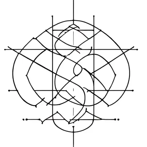 cyber sigilism cross intertwined tattoo design idea