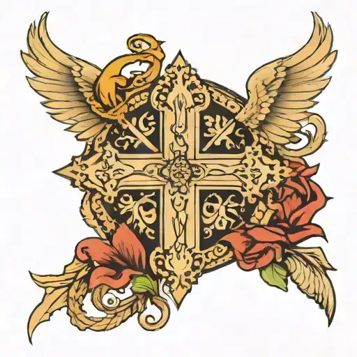 Turn the Virgo sign upside down and make it gothic with crosses. tattoo design idea