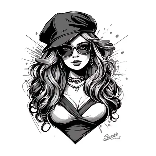 gangster girl tattoo design idea