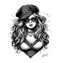 gangster girl tattoo design idea