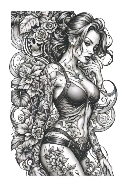 sexy girl tattoo design idea