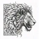 lion breathing fire tattoo design idea