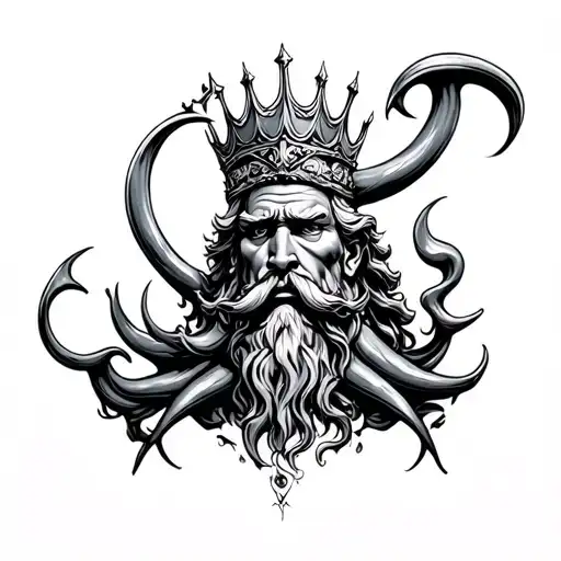 King Neptune tattoo design idea