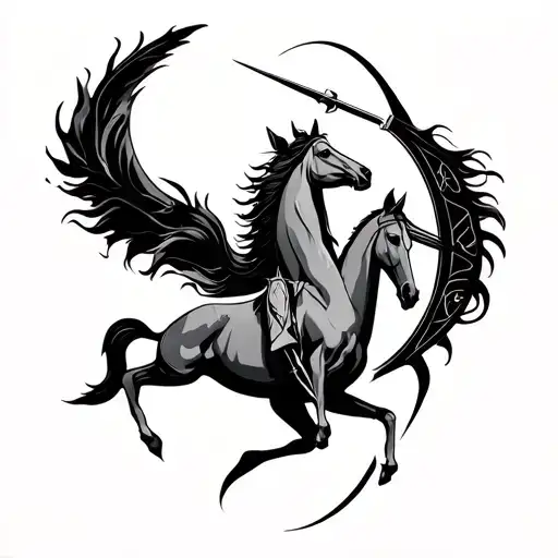 vergo and sagittarius zodiac sign tattoo design idea
