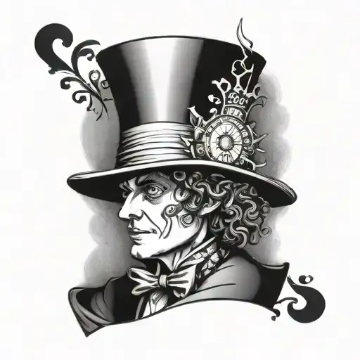 mad hatter tattoo design idea