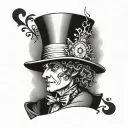 mad hatter tattoo design idea