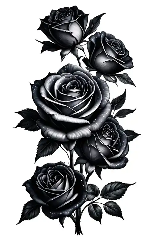 Galaxy roses tattoo design idea