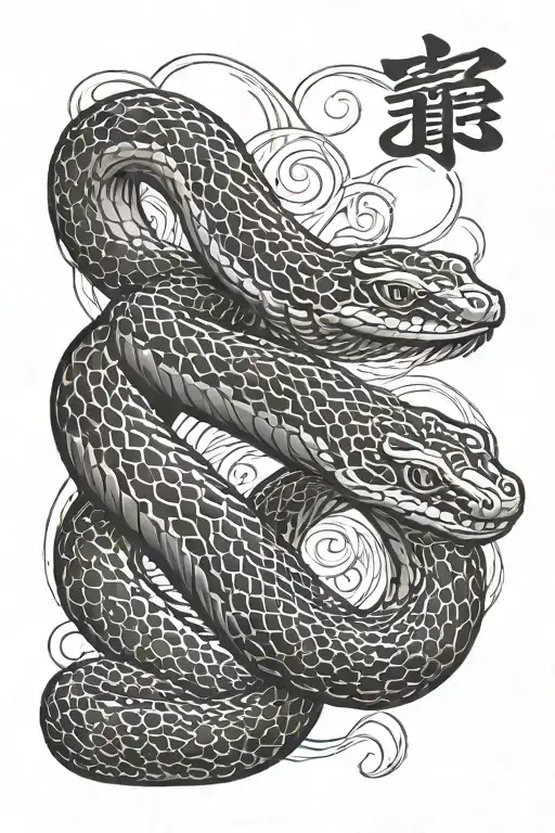 year of the snake with DNA Logo tattoo design tattoo design idea