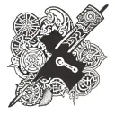 Incorporate carpentry tools like hammers, saws, and drills into a Polynesian-inspired tattoo design tattoo design idea
