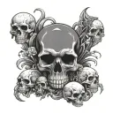 na poli coast with skulls tattoo design idea