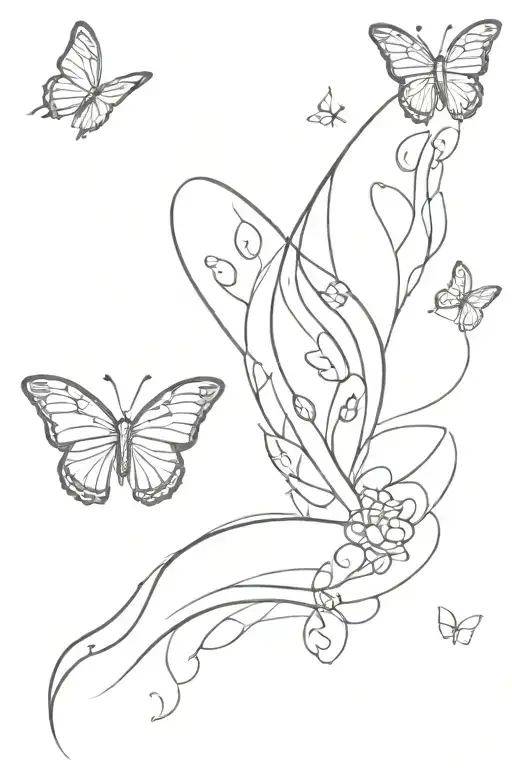 cat paw prints with butterfly wings tattoo design idea