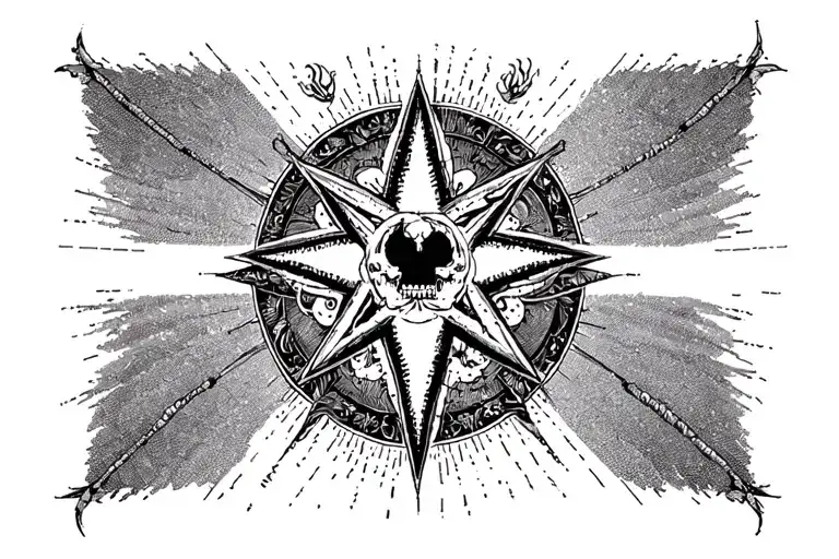 death tarot card chaos star sign tattoo design idea
