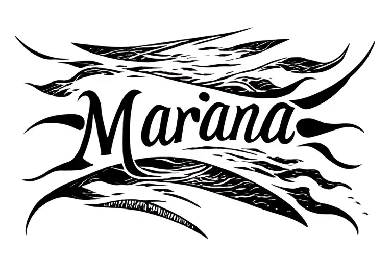 "Mariana" ocean tattoo design idea
