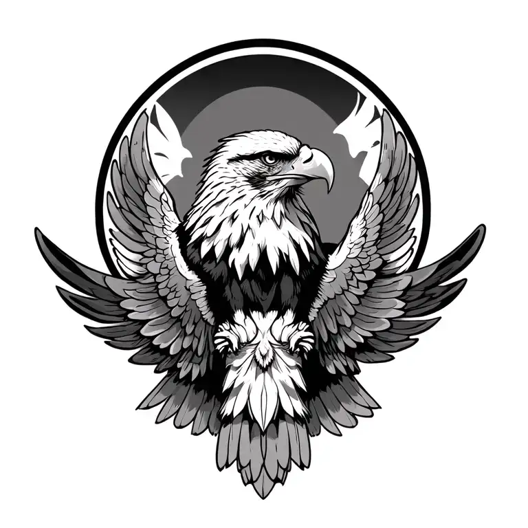 eagle wings coming  tattoo design idea