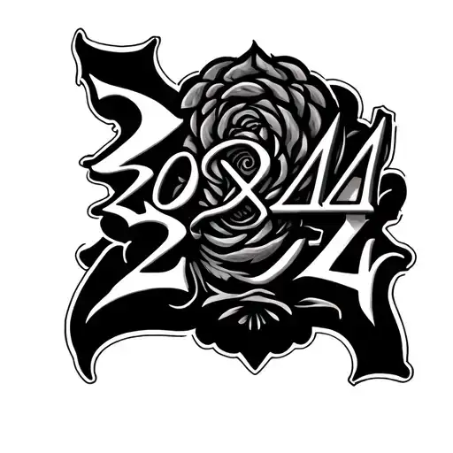 2024 In Roman Numerals tattoo design idea