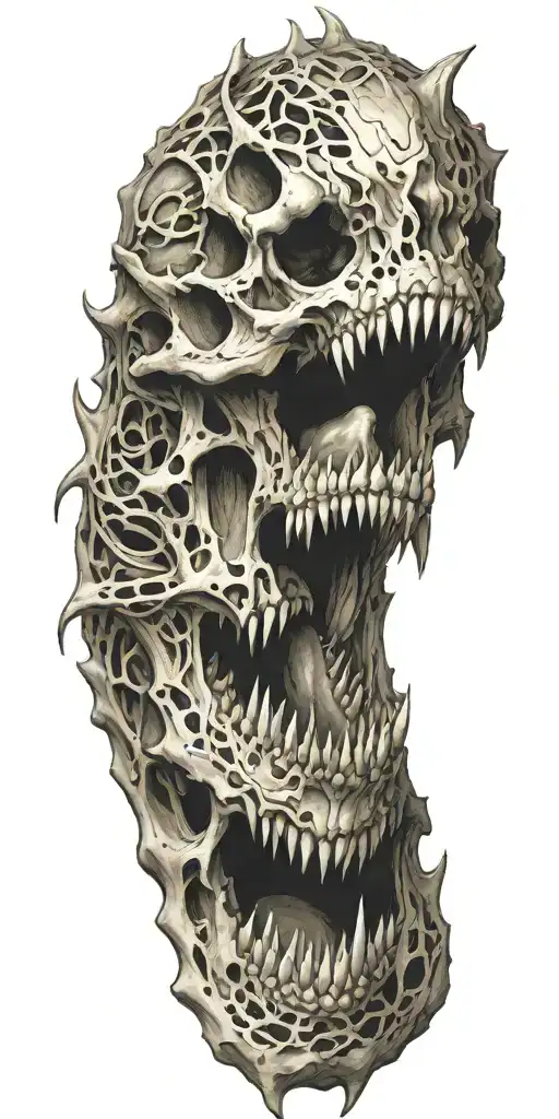 A dragon skull with musical notes flowing out of its mouth tattoo design idea